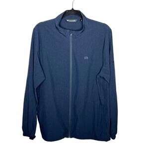 TRAVIS MATHEW / blue full zip active golf windbreaker / M